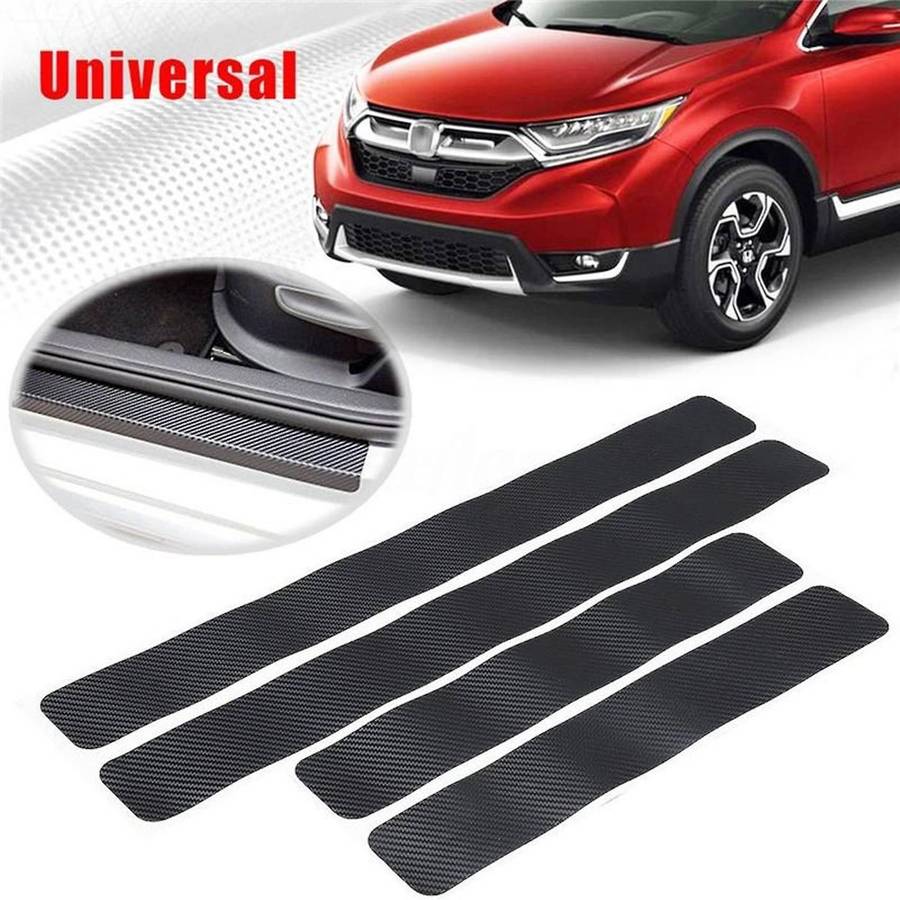 8pcs/set Car Door Sill Scuff Welcome Pedal Protect Fiber Stickers