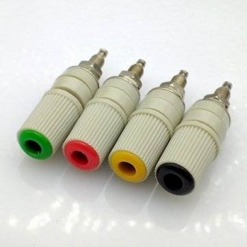 4Color 4mm Banana Socket Pure Copper Large Current Binding Post M5 Studs 30VAC-60VDC MAX 24A Banana