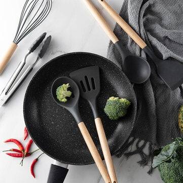 11Pcs Edible Silicone Non-stick Kitchen Utensils Set Cooking Spatula Gadget Tool