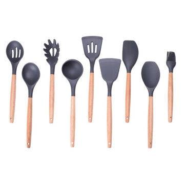 11Pcs Edible Silicone Non-stick Kitchen Utensils Set Cooking Spatula Gadget Tool
