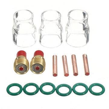 15Pcs TIG Welding Torch Gas Lens #12 Cup Kit for WP-9/20/25 Series 1/8inch