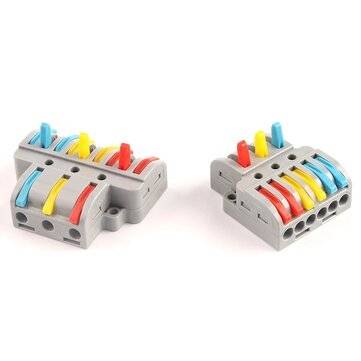 10PCS 3 in 6 out Quick Wire Connector PCT SPL Universal Wiring Cable Connectors Push-in Conductor Te