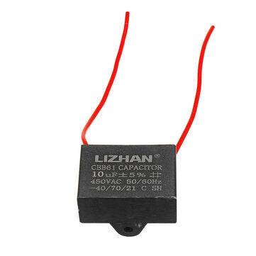 10pcs CBB61 450V 10uf Starting Capacitance AC Fan Capacitor CBB Motor Run Capacitor 450V 10F