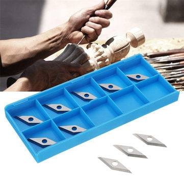 10pcs 16X16X2.5mm Diamond Carbide Insert For 10x28mm 35 Degree Arbor Wood Turning Tool
