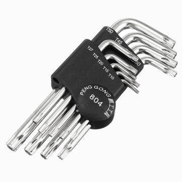 PENGGONG 804 9pcs Torx Hex Wrench Screwdriver Star Key L Wrench Set