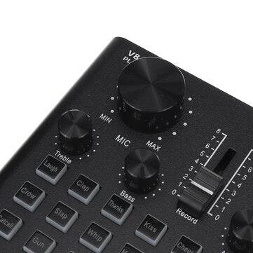 Mini External V8 PLUS Sound Card Support BT Connection Volume Control Plug and Play High Performance