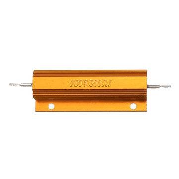 5pcs RX24 100W 300R 300RJ Metal Aluminum Case High Power Resistor Golden Metal Shell Case Heatsink R