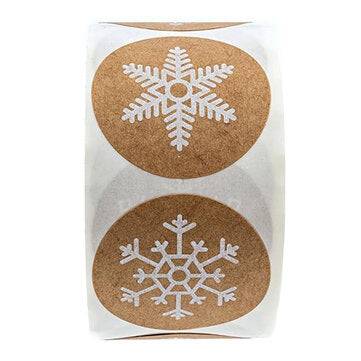 500pcs Snowflake Paper Stickers Label Christmas Gift Decoration Gift Box Seal Envelope Label Package