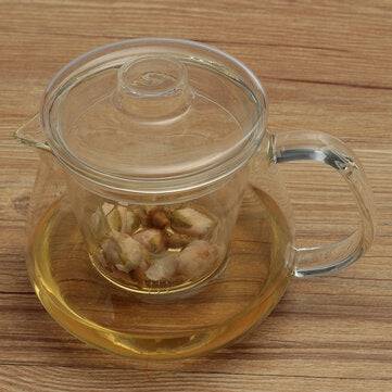 500ML Heat-resistant Glass Filter Three-piece Vertical Flower Teapot