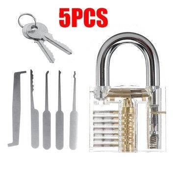 Unlocking Locksmith Practice Lock Pick Key Extractor Padlock Lockpick Tool Kits (STYLE: 5PCS)