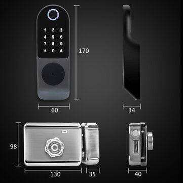 Tuya APP Fingerprint Door Lock Waterproof Outdoor Gate Bluetooth Lock TT Lock App Passcode Rfid Card