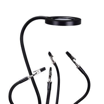 Table Clamp Soldering Stand USB 3X LED Illuminated Magnifier Bench Vise Soldering Holder Welding Thi