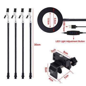 Table Clamp Soldering Stand USB 3X LED Illuminated Magnifier Bench Vise Soldering Holder Welding Thi