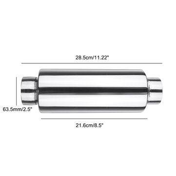 Universal Exhaust Muffler Resonator 304 Stainless Steel 2.5 Inch Inelt 2.5 Inch Outlet