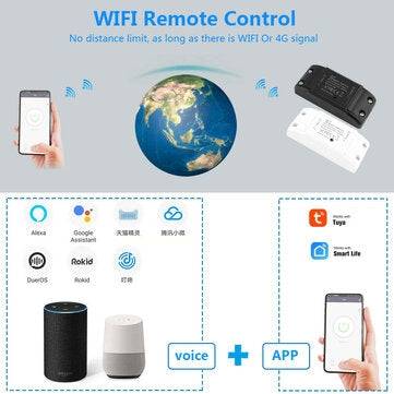 SMATRUL White Switch Smart Life APP WiFi Voice Relay Controller Timer Module 110V 220V 10A