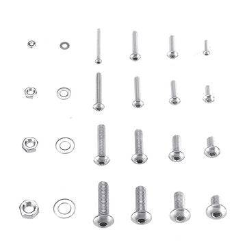 Suleve MXSH9 1220Pcs Stainless Steel Hex Socket Pan Head Screws Bolt Nuts Washers Assortment Kit M2