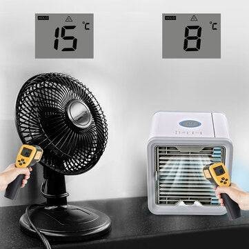 Portable Air Cooler Fan Mini USB Air Conditioner 7 Colors Light Desktop Air Cooling Fan Humidifier P