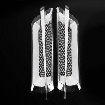 Pair Universal Silver Car Side Air Flow Vent Fender Intake Decoration Stickers