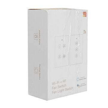 MoesHouse Black WiFi+RF433 Smart US Ceiling Fan Switch Smart Life/Tuya App 2/3 Way Control Wireless