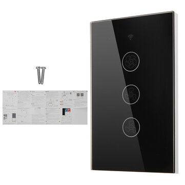 MoesHouse Black WiFi+RF433 Smart US Ceiling Fan Switch Smart Life/Tuya App 2/3 Way Control Wireless