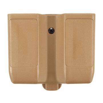 Plastic Belt Double Pistol Magazine Pouch Mag Case Cartridge Clip Holder (COLOR.: TAN)