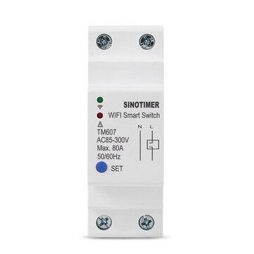 SINOTIMER TM607 Tuya 80A 85-300V Smart WiFi Timer Mobile Phone APP Home Remote Control Timer Countdo