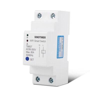 SINOTIMER TM607 Tuya 80A 85-300V Smart WiFi Timer Mobile Phone APP Home Remote Control Timer Countdo