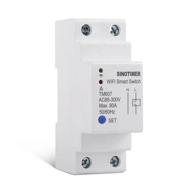 SINOTIMER TM607 Tuya 80A 85-300V Smart WiFi Timer Mobile Phone APP Home Remote Control Timer Countdo