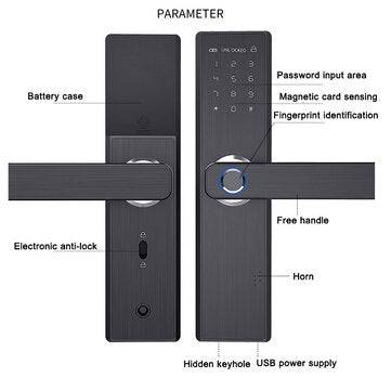 Security Electronic Smart Door Lock Touch Password Keypad Card Fingerprint