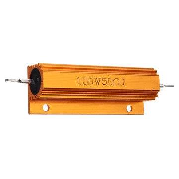 RX24 100W 50R 50RJ Metal Aluminum Case High Power Resistor Golden Metal Shell Case Heatsink Resistan
