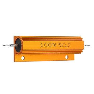 RX24 100W 5R 5RJ Metal Aluminum Case High Power Resistor Golden Metal Shell Case Heatsink Resistance