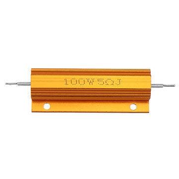 RX24 100W 5R 5RJ Metal Aluminum Case High Power Resistor Golden Metal Shell Case Heatsink Resistance