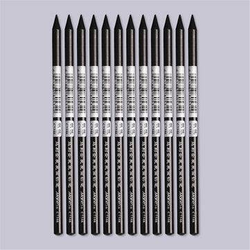 Maries C7346 6/12/24Pcs Charcoal Pencil Set Black Soft All Carbon Refill Pen So... (QUANTITY: 12PCS)