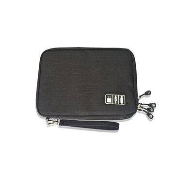 Honana HN-CB1 Double Layer Cable Storage Bag Electronic Accessories O... (SIZE 3: L | COLOR.: BLACK)