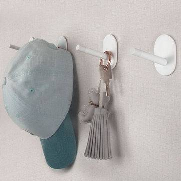 Happy Life 3PCS 8H Adhesive Multi-function Hooks / Wall Mop Strong Hook Holder For Bathroom Bedroom