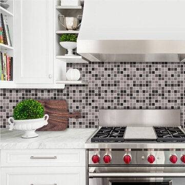 Kitchen Wall Decal Grid Self Adhesive Wall Sticker Home Decoration Wallpaper Creative Balcony Mural