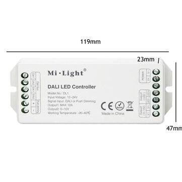 MiBOXER DL1 DALI LED Dimmer Controller Single Channel Max 12A Dimming Signal/Push Dimming for Strip