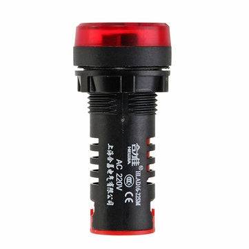 Machifit AD16-22SM AC 220V 22mm Indicator Light Signal Lamp Flash Buzzer Red