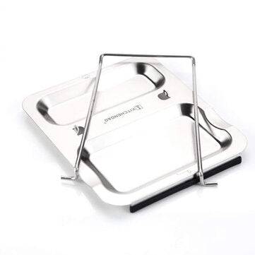 KITCHENDAO Stainless Steel Pot Lid Shelf Kitchen Organizer Pan Cover Lid Rack Stand Foldable Spoon H