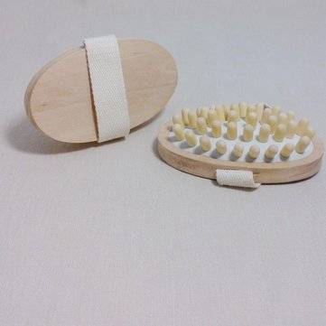 Honana BX Hand-Held Natural Wood Wooden Cleaning Brush Massager Body Bath Brush