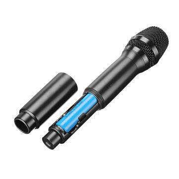 Gitafish K380S Portable 10-Channel Rechargeable Wireless Microphones UHF Mics with Receiver Working