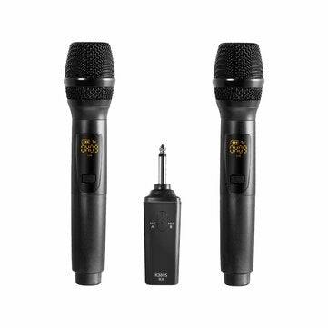 Gitafish K380S Portable 10-Channel Rechargeable Wireless Microphones UHF Mics with Receiver Working