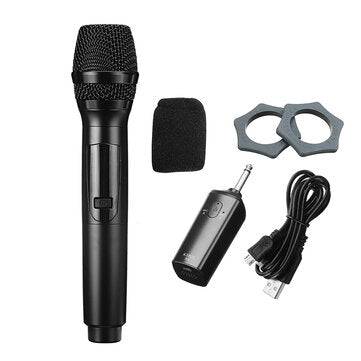 Gitafish K380S Portable 10-Channel Rechargeable Wireless Microphones UHF Mics with Receiver Working