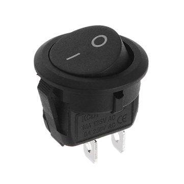 Excellway 10Pcs Rocker Switch ON/OFF 2 Position Round Boat Rocker Switch 6A/250V 10A/125V AC