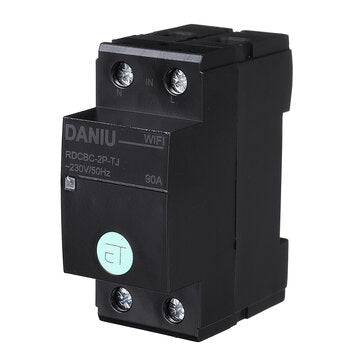 DANIU TUYA APP 2P 90A Smart WIFI Circuit Breaker Voltage Energy Power kWh Meter Time Timer Relay Swi