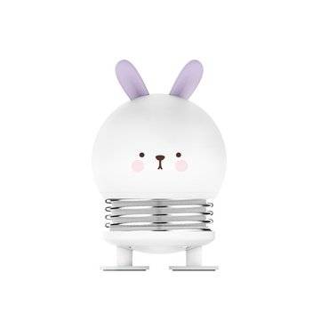 Creative LED Cartoon Spring Switch Rabbit Deer Night Light for Children Toy Press... (COLOR.: WHITE)