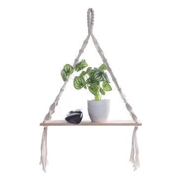 Bohemia Macrame Woven Wood Mount Shelf Tapestry Tassel Wall Hanging Storage Rack Home Office Decorat