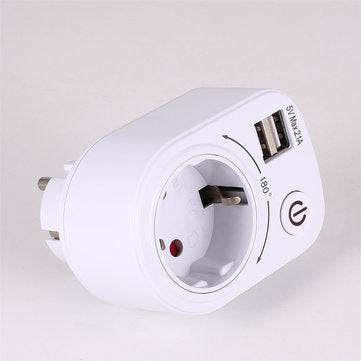 Bakeey 2.1A Dual USB Charger Adapter Smart Socket Shell EU Plug For iPhone 8 Plus XS 11Pro Huawei P3