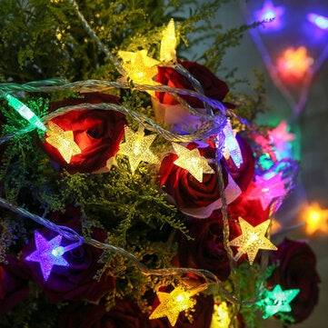 Battery Operated 50LEDs Star Fairy String Light Indoor Outdoor for Christmas Party DC4.5V