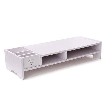 Desktop Monitor Stand Computer Screen Riser Wood Storage Shelf Plinth Laptop Bracket Desk PC Riser P